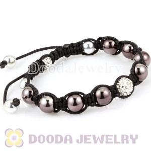 Wholesale handmade Bracelet with Black and Crystal Disco Beads