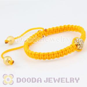Wholesale handmade Inspired Crystal and Yellow Macrame Bracelets