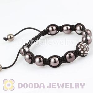 Wholesale handmade Inspired Bead Bracelets with Gunmetal and Pave Crystal Beads