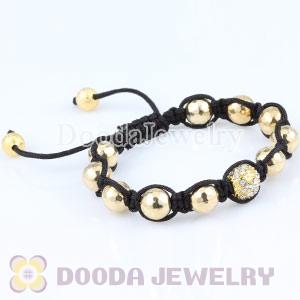 Wholesale handmade Inspired Bead Bracelets with Gold and Crystal Disco Beads
