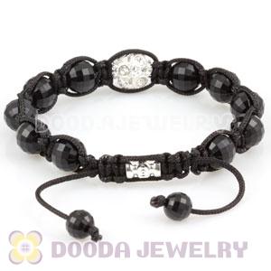 Wholesale handmade Bracelets with crystal and Faceted Black ABS plastic Beads