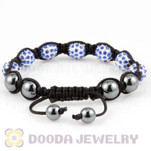 handmade Style TresorBeads Bracelets with Blue Crystal Ball and Hematite