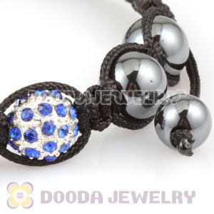 handmade Style TresorBeads Bracelets with Blue Crystal Ball and Hematite
