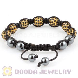 handmade StyleTresorBeads Bracelets with black Crystal Ball and Hematite
