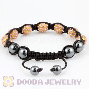 handmade Style TresorBeads Bracelets with pink Crystal Ball and Hematite