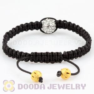 handmade Inspired Macrame Bracelets with clear Crystal disco ball beads