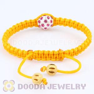 handmade Inspired Macrame Bracelets with pink Crystal disco ball beads