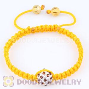 handmade Inspired Macrame Bracelets with champagne Crystal disco ball beads