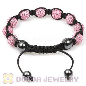 Pave Pink Czech Crystal TresorBeads handmade Inspired Bracelets with Hematite