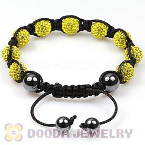 Pave Yellow Czech Crystal TresorBeads handmade Inspired Bracelets with Hematite