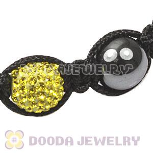 TresorBeads Macrame Bracelets with yellow Crystal and Hematite beads 