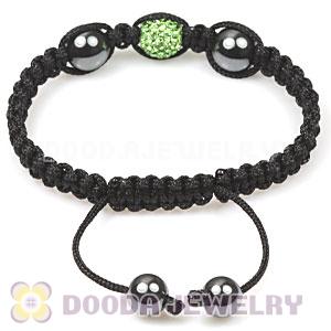 TresorBeads Macrame Bracelets with green Crystal and Hematite beads 