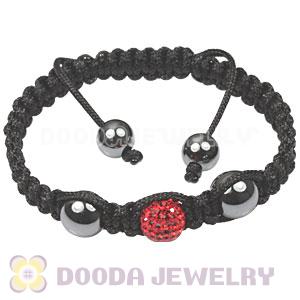 TresorBeads Macrame Bracelets with red Crystal and Hematite beads 