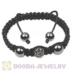 TresorBeads Macrame Bracelets with grey Crystal and Hematite beads 