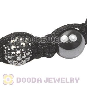 TresorBeads Macrame Bracelets with grey Crystal and Hematite beads 