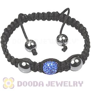 TresorBeads Macrame Bracelets with blue Crystal and Hematite beads 