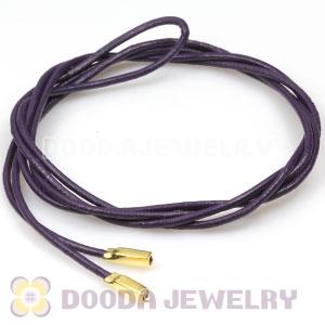 Royal Purple Leather Bracelets with 925 Silver Ends with 925 Stamped