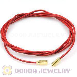 Bright red Leather Bracelets with 925 Silver Ends with 925 Stamped