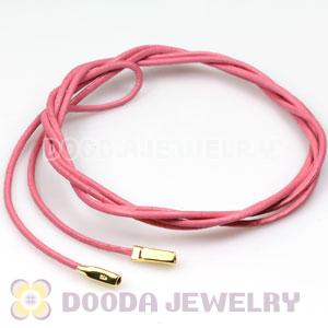 Sweetie pink Leather Bracelets with 925 Silver Ends with 925 Stamped
