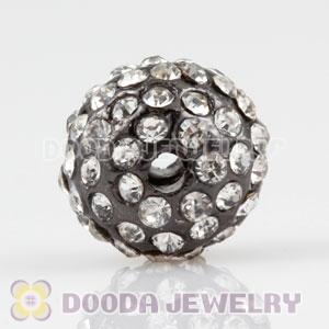 10mm handmade grey Alloy Beads with Crystal Wholesale