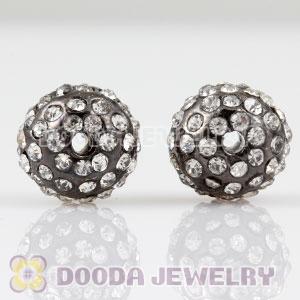 10mm handmade grey Alloy Beads with Crystal Wholesale