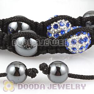 Handmade necklaces with blue Crystal alloy beads and Hematite beads