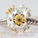 925 Sterling Silver woven lattice and golden Daisy charm Beads with Olive green Stone