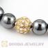 handmade Style TresorBeads Bracelets with golden Crystal and Hematite