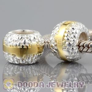 925 Sterling Silver Bead with gold Ribbon