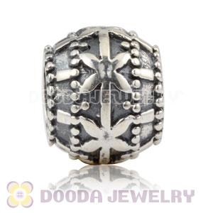 Antique 925 Sterling Silver Ribbon flower bed charm Beads