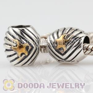 925 Sterling Silver Shell and Golden Starfish charm Beads European compatible