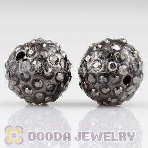 12mm handmade grey Alloy Beads with Crystal Wholesale