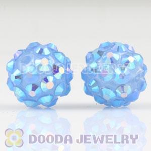 10mm basketball wives blue resin pave beads wholesale