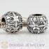 Antique 925 Sterling Silver Ribbon flower bed charm Beads