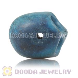 17×18mm Dark Green Turquoise Skull Head Ball Beads 