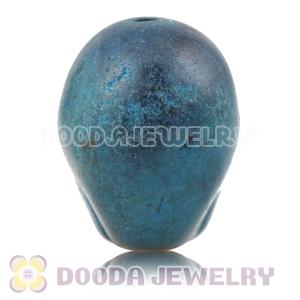 17×18mm Dark Green Turquoise Skull Head Ball Beads 