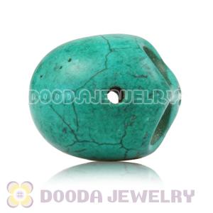 17×18mm Grass Green Turquoise Skull Head Ball Beads 