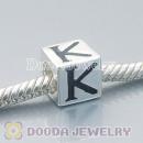 Letter K European Style Solid Silver Beads and Charms