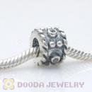 Solid Sterling Silver European Style Beads with Stone