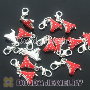 Wholesale Tscharm Jewelry Silver Plated Alloy Red Underpants Charms