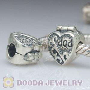925 Solid Silver European Style  father's day charms Jewelry Clip  Beads