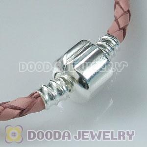 21cm European Style Single Pink Leather Bracelet
