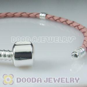 20cm European Style Single Pink Leather Bracelet