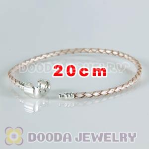 20cm European Style Single Champagne Leather Bracelet
