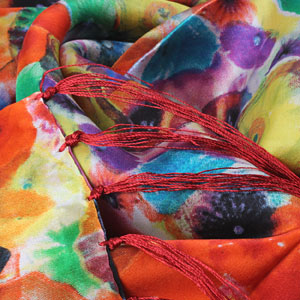 Picture of Long Oblong Fringed silk scarf 170×50CM silk scarves for painting 