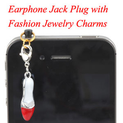 Earphone Jack Plug With High Heel Charms Jewelry